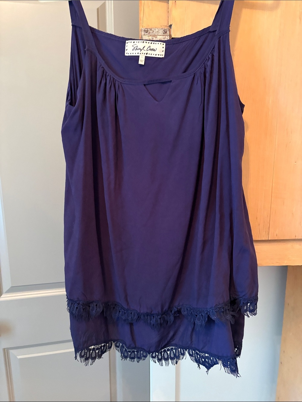 Navy Lace-Trim Camisole